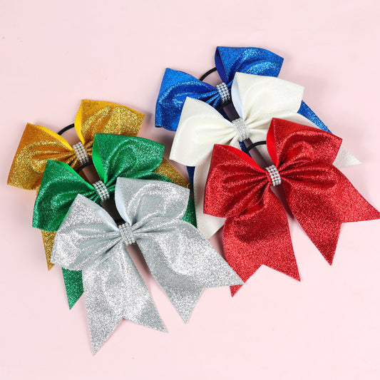 Solid Color Gold Leaf Glitter Light Diamond Dovetail Bowknot Hair Ring