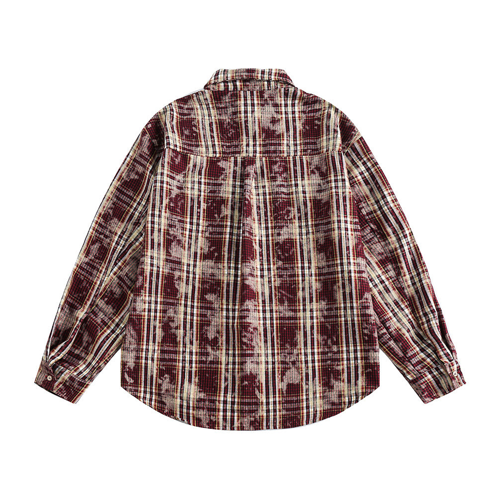 American Retro Plaid Shirt Men's Spring And Autumn Trends