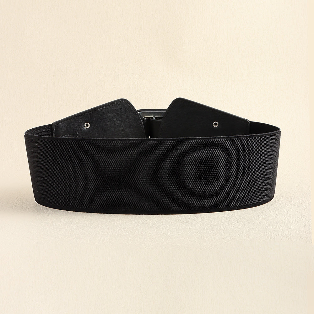 New Women's Punk Retro Black Cool Wide Waist Sealing Elastic Elastic Elastic Needle Buckle 100 Belt With Skirt Corset Waist Belt