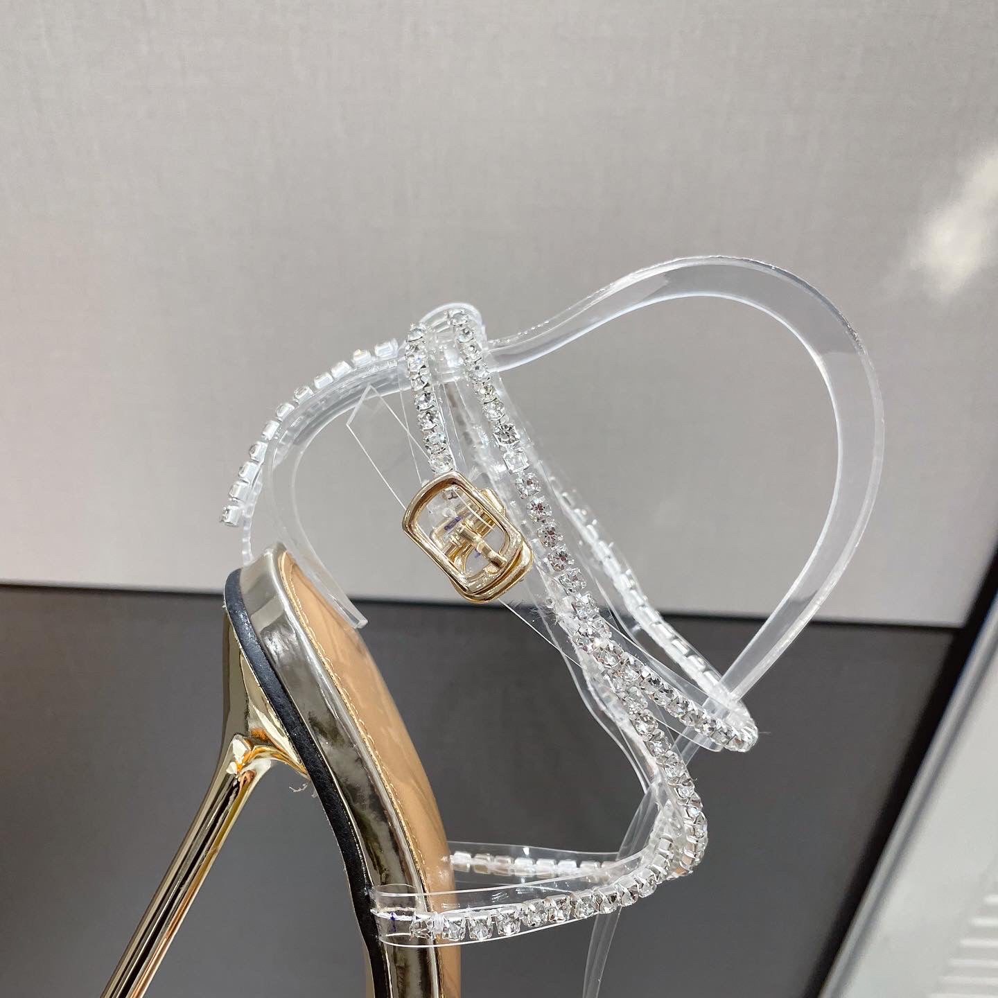 Rhinestone Cross Strap Stiletto High-heeled Large Size Sandals