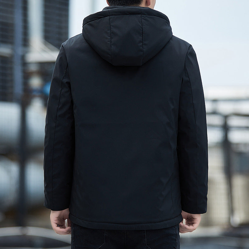 Mens Workwear Jacket AutumnWinter Fleece Lined Thickened Hooded Design Graphene