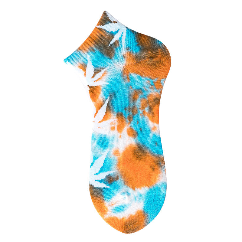 Tie-dye Shallow Cotton Boat Socks