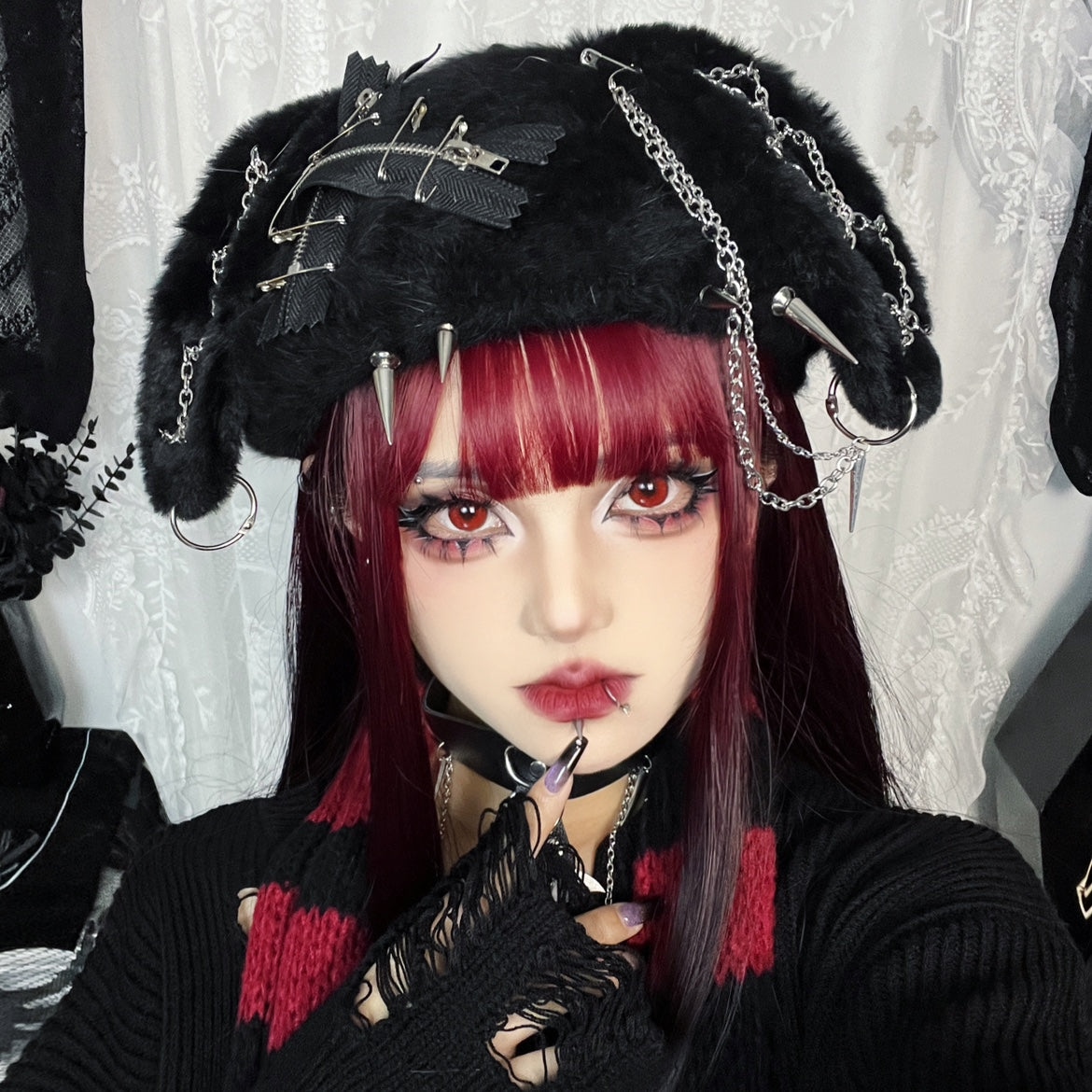 Punk Rabbit Ear Beret