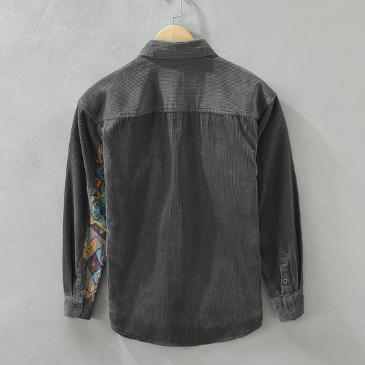 Japanese Vintage Long Sleeve Shirt Men's Fashion