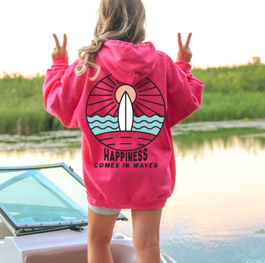 Dame hættetrøje med "Chasing Sunset"-print og oversized pasform