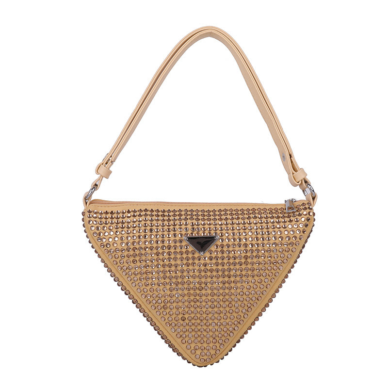 Dame ny mode tekstur fuld diamant one-shoulder skråtaske