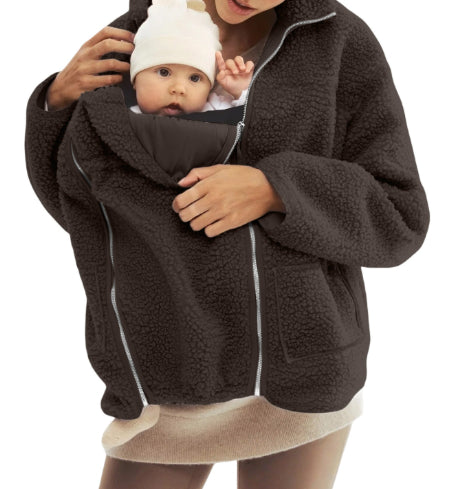 Solid Color Lazy Style Lamb Wool Coat