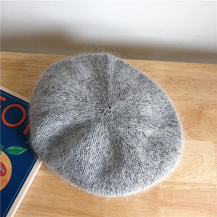 Fine Plaid Soft Rabbit Fur Autumn And Winter Warm All-match Pumpkin Hat