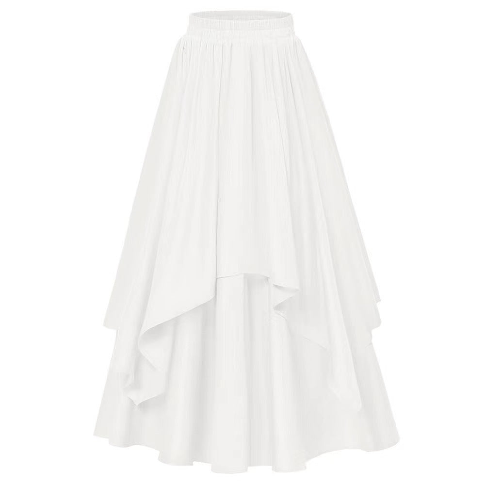 Irregular Mid-length Skirt With An Elastic Waist