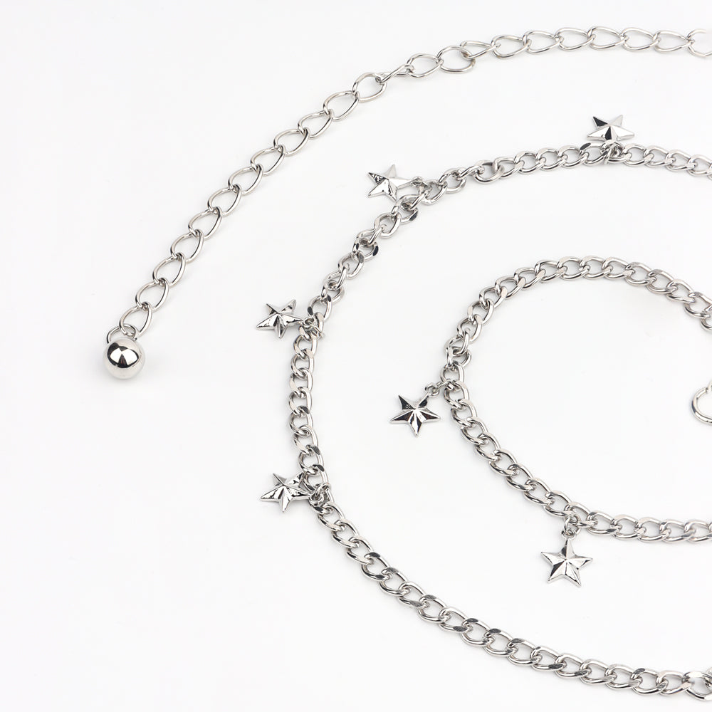 New Beautiful Ladies Waist Chain Star Moon Pendant Chain Simple And Versatile Elegant Dress Dress Evening Dress Accessories