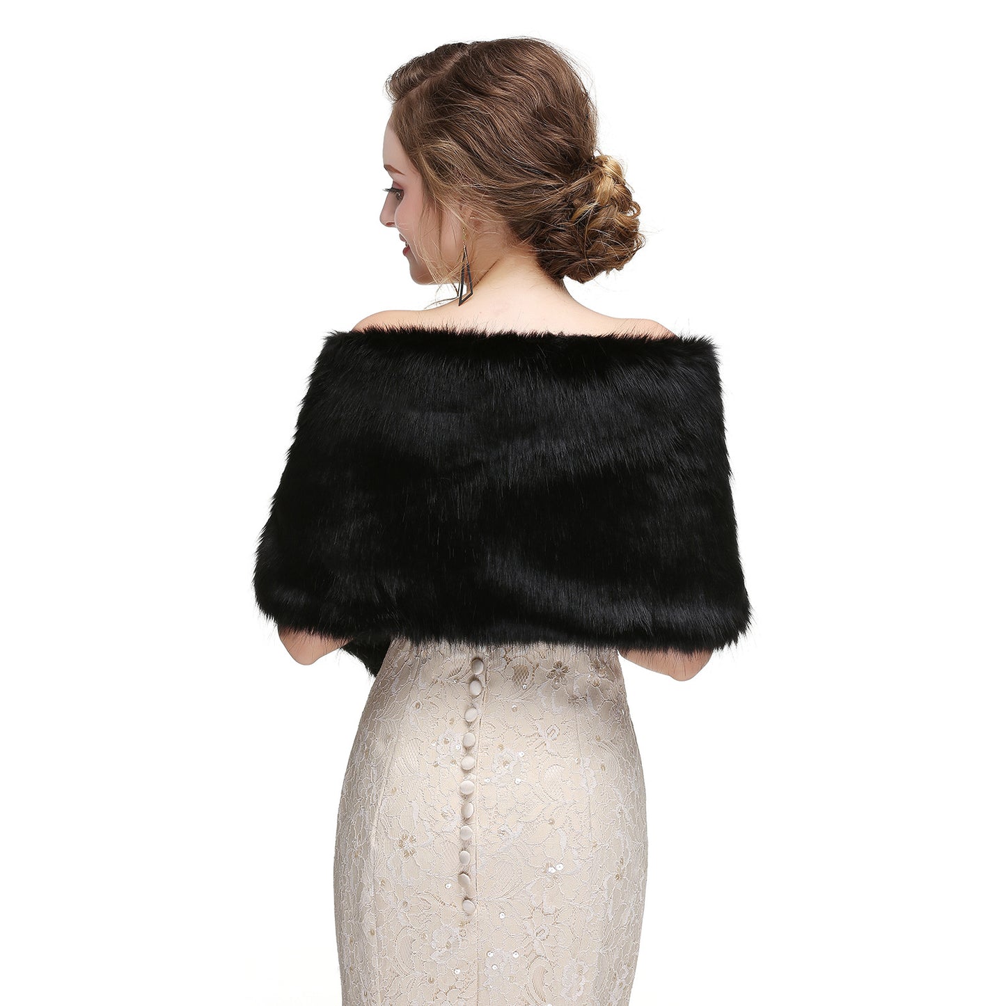 Wedding Dress Fox Fur Waistcoat Winter Warm Fur Shawl