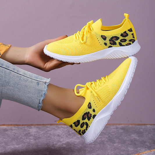 Women's Flat Casual Sports Single-layer Plus Size Lace Up Fashion Mesh Shoes
