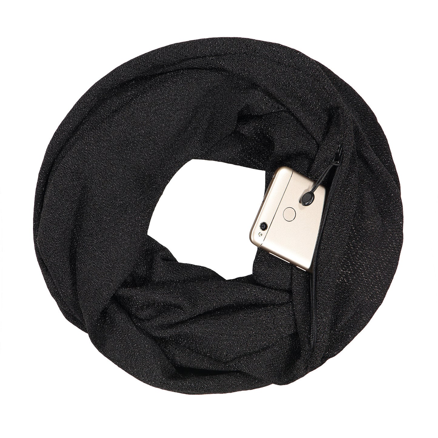 Autumn And Winter Golden Silver Couple Scarf Zipper Pocket Bib