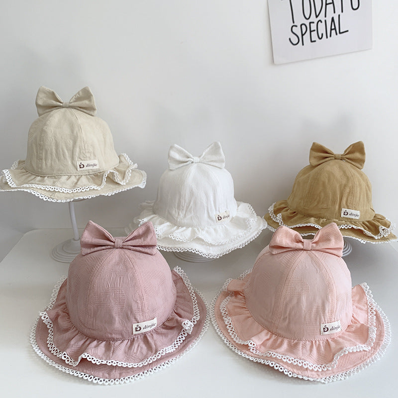 Bow Double Ruffle Brim Soft Princess Hat Basin