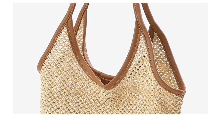 Vest Fishnet Bag Literary Straw Shoulder Bag