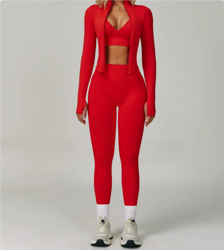 Seamless Tight Yoga Waist Outdoor Sports Suit