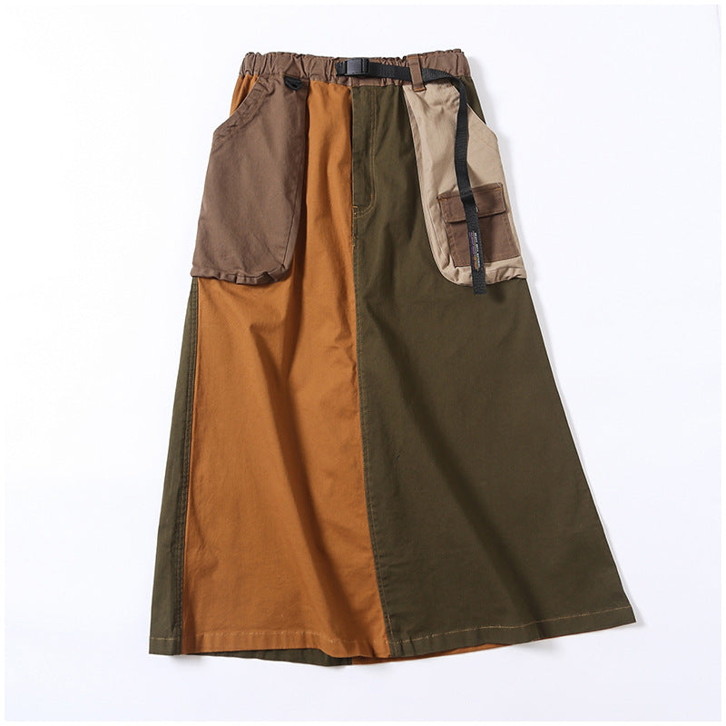 Women's Fashion Loose Retro Elastic Waist Skirt