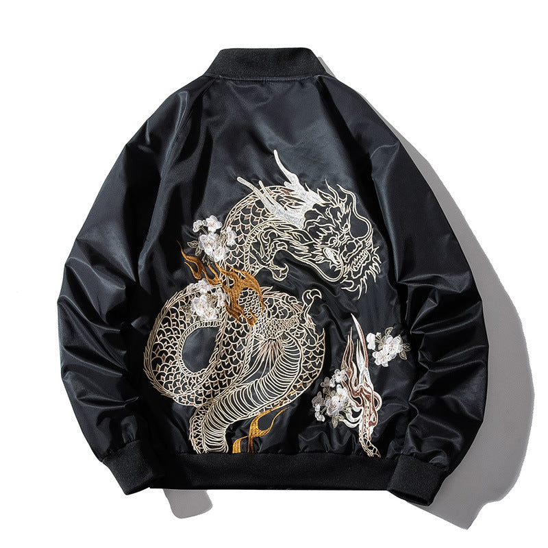 Men's Loose Embroidered Baseball Uniform Trendy Casual Jacket Coat