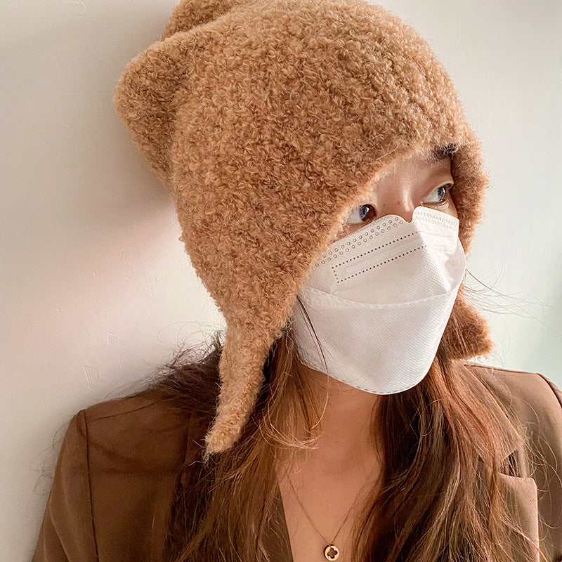 Women's Winter Day Protection Wool Ear Hat