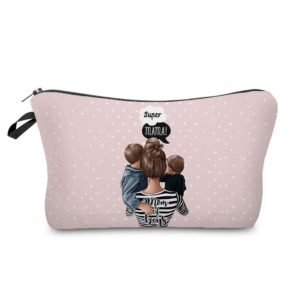 Mother And Daughter Printed Cosmetic Bag Storage And Portable