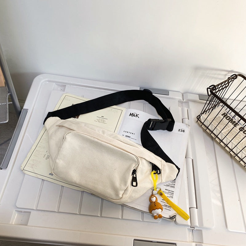 Color Canvas Chest Bag Women's Fashion Sports Waist Bag