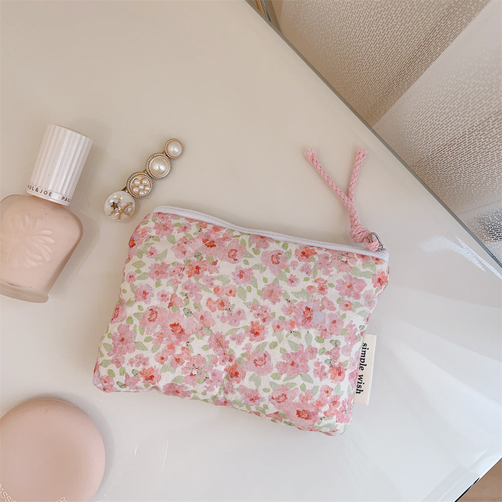 Cloth Bag Earphone Lipstick Tampon Storage Bag Card Bag Quilted Thick