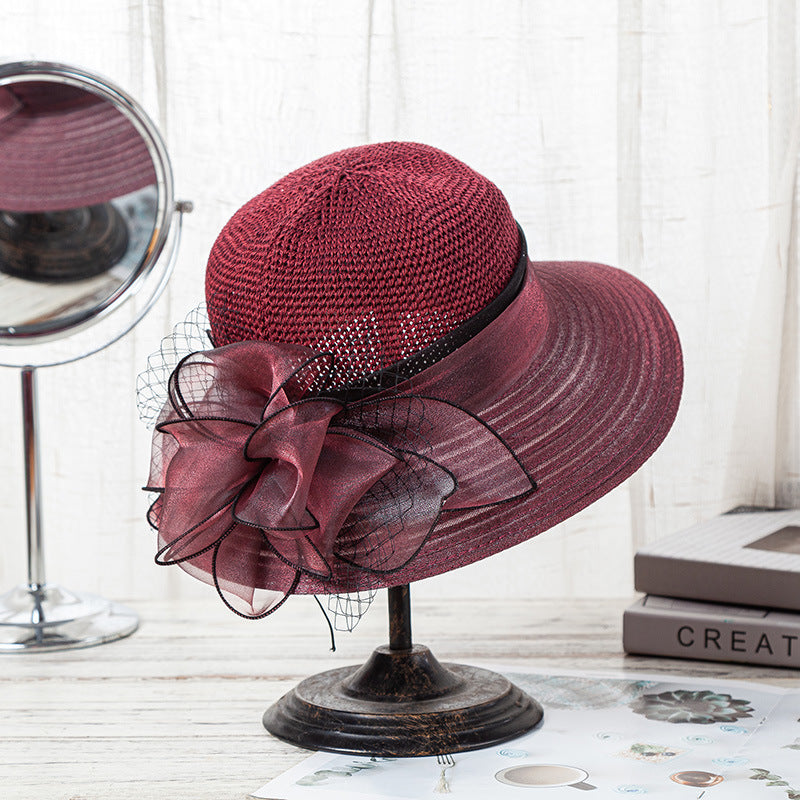 Women's Summer Sunshade Sunscreen Big Brim Knitted Hat