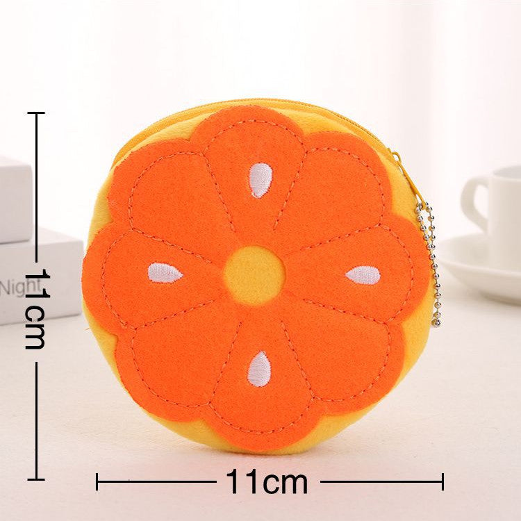 Korean Version Of The Watermelon Bag Orange Pineapple Fruit Cute Cartoon Plush Coin Purse