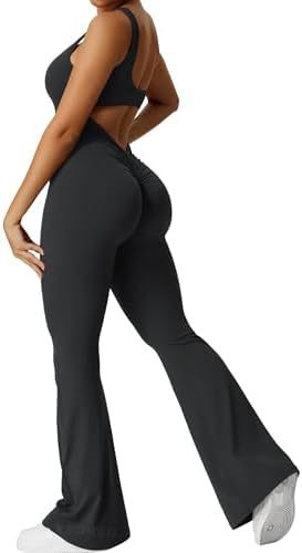 Kvinder Ærmeløs Flare Jumpsuit Fitness Yoga Lange Bukser