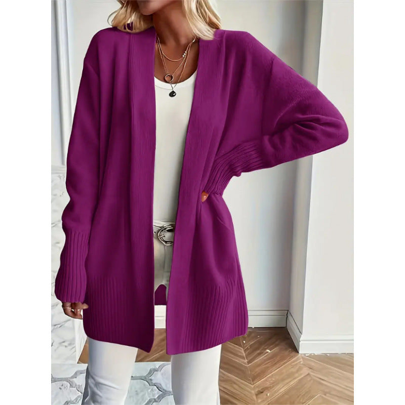 Casual Simple Elegant Shawl Sweater With Pockets