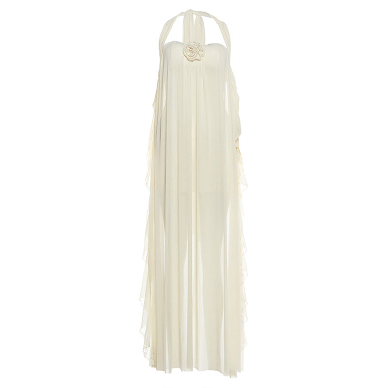 Casual Solid Color Women's Asymmetrical Long Dress