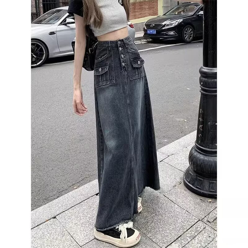 Retro Design Niche A Line Dress Skirt Autumn
