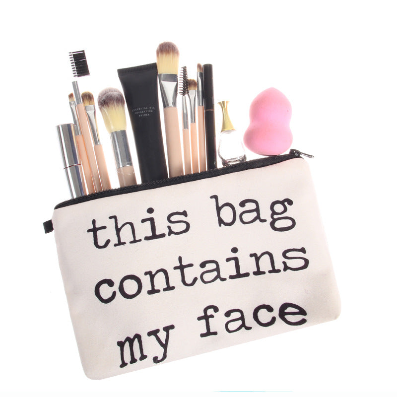 Letter Print Women's Cosmetic Clutch Multifunctional Storage Bag