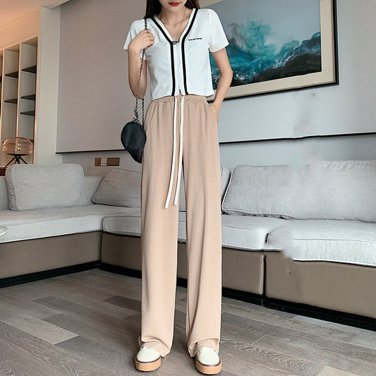 Loose Straight Spring Grey Mop Casual