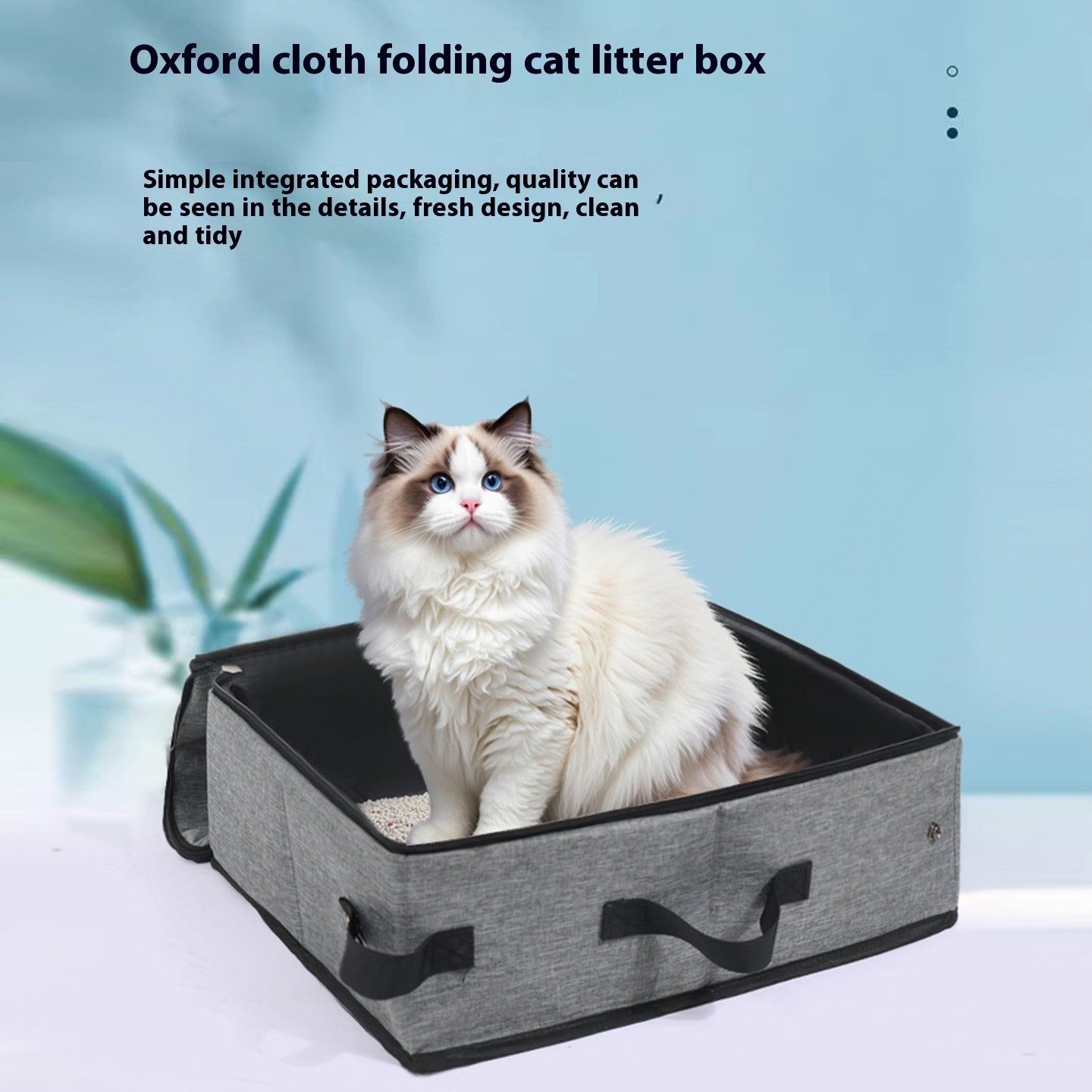 Foldable Convenient Cat Supplies Oxford Cloth Mobile Cat Toilet