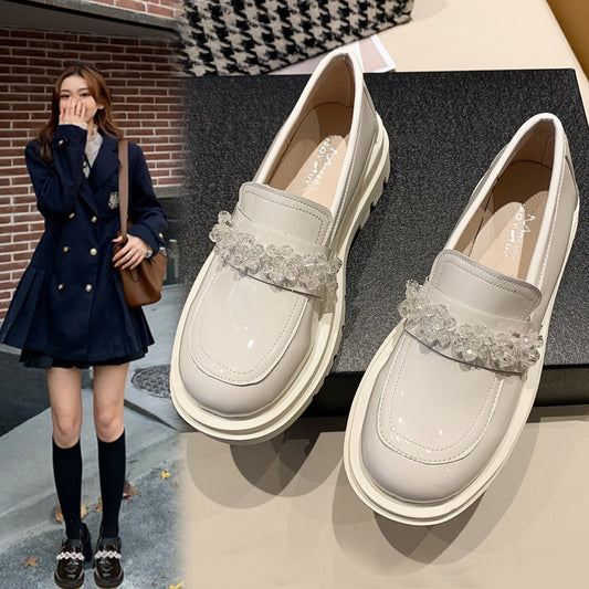 British Style Retro Big Head Doll Shoes High-heel Loafers
