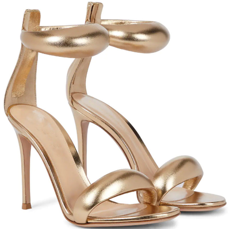 Roman Style Round Toe High Heels Fashion Europe And America