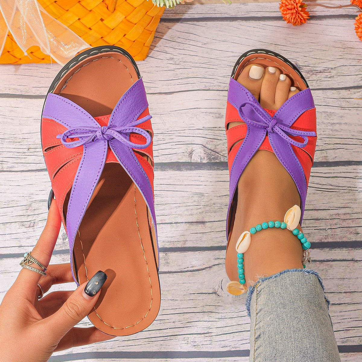 Women's Plus Size Wedge Slippers Hollow Fish Mouth