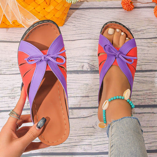 Women's Plus Size Wedge Slippers Hollow Fish Mouth