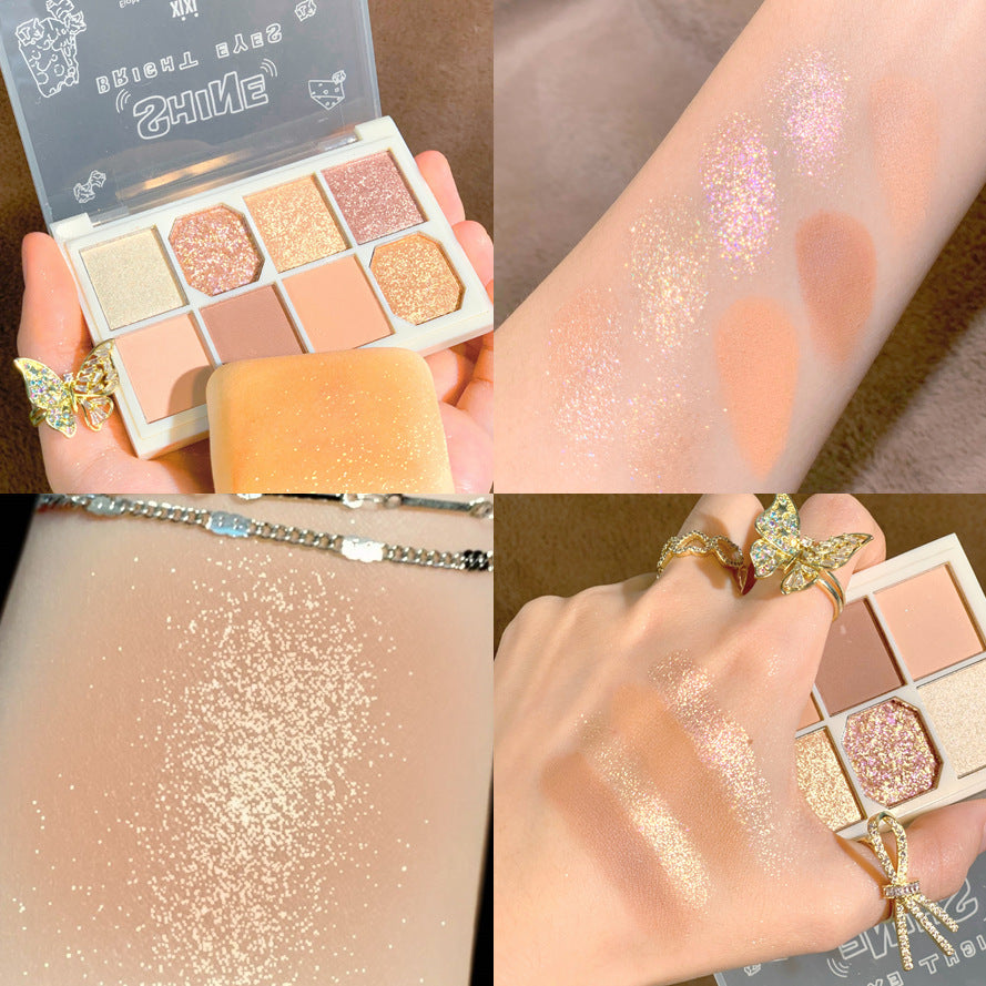 Eight-color Eyeshadow Palette Gentle Milk Tea Color Fairy