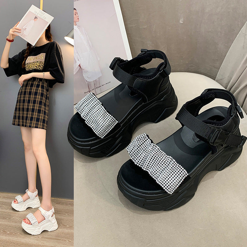 Korean Style Round Toe Muffin Comfortable Sports Casual Sandals