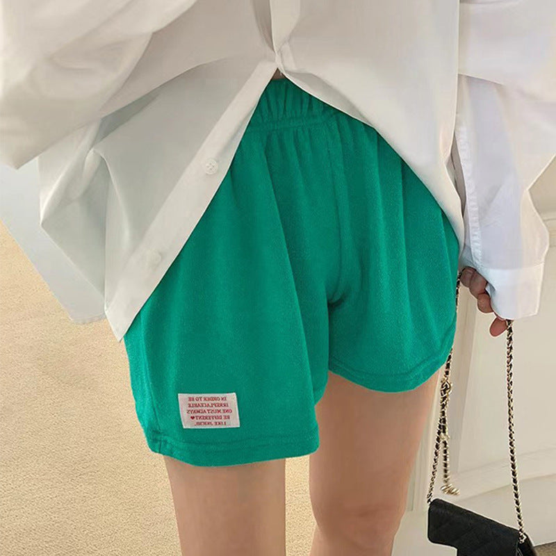 Women's Elastic High Waist Loose Casual Wide Leg Shorts