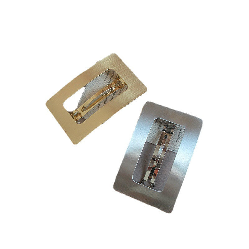 South Korea Chic Cold Wind Graceful Geometric Square Metal Barrettes