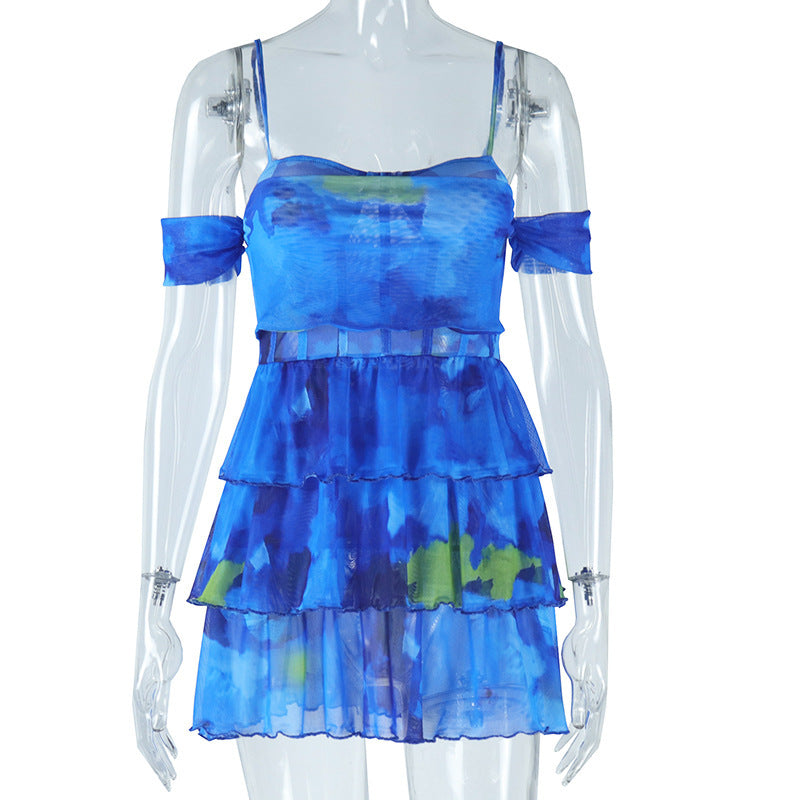 Fashionable Printed Dress Elegant And Figure-hugging