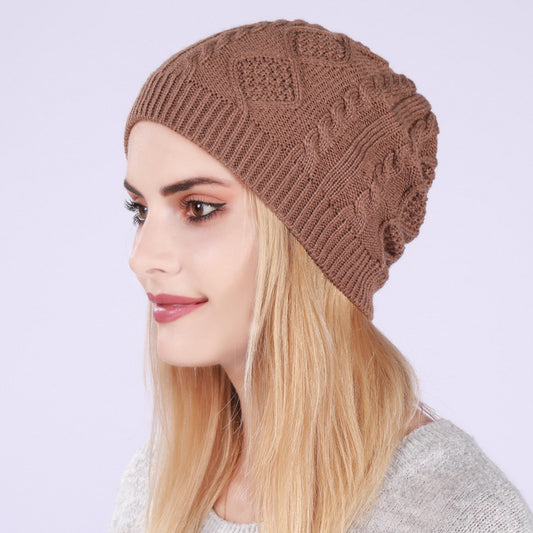 New Pleated Fleece Men's And Women's Knitted Pullover Hat
