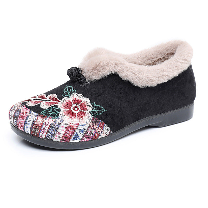 Women's Cotton-padded Shoes Fleece-lined Thickened Middle-aged And Elderly