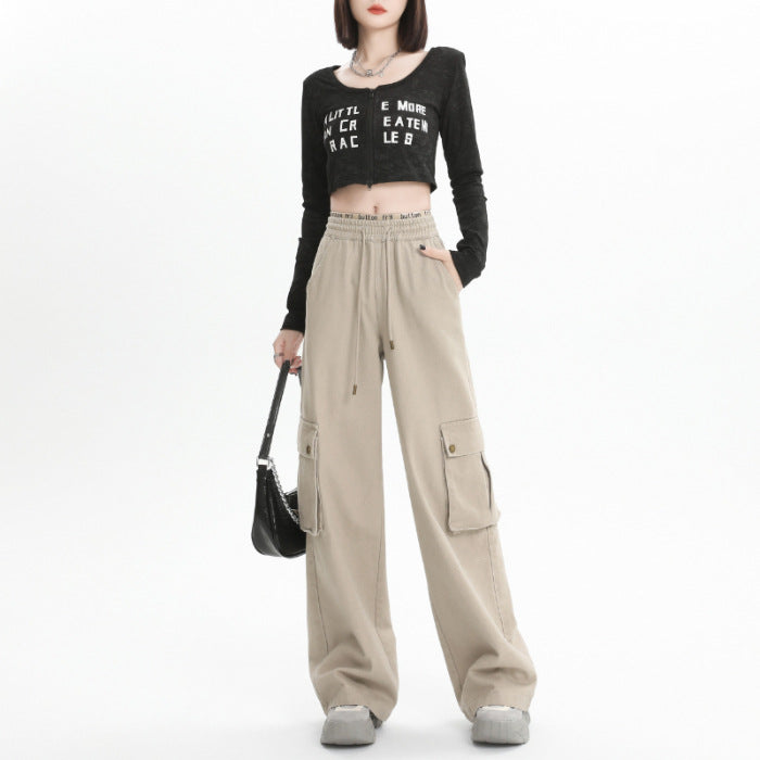 Overalls Women's Casual Loose Straight-leg Wide-leg Pants