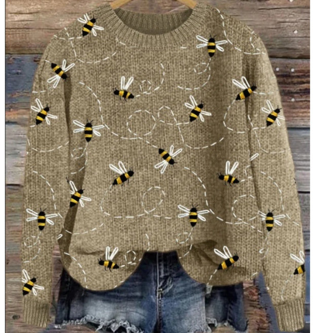 Dame Pullover Sporty Hverdag Crew-Neck Langærmet Top