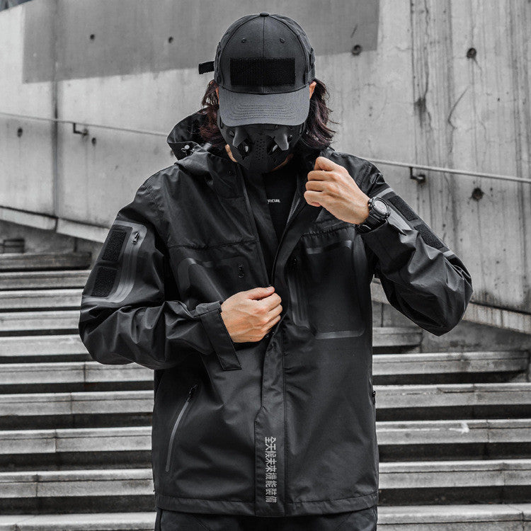 Spring And Autumn Men's Jacket Pressed Rubber Pocket Windbreaker