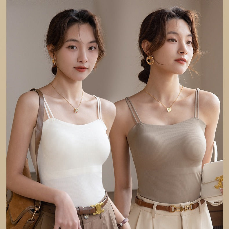 One-piece Push Up Breast Holding Long Underwear Spaghetti-strap Slip